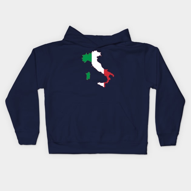 Italy Rugby Fan Bandiera d'Italia Flag Map Kids Hoodie by taiche